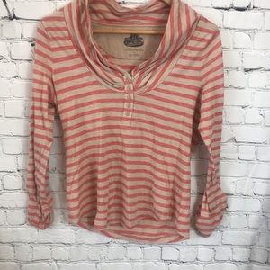 Pilcro and The Letterpress Pink and Tan  Shirt